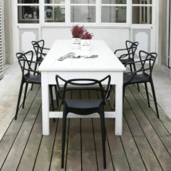 Chaise avec accoudoirs noire Masters - Kartell