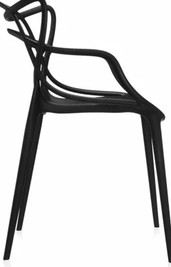 Chaise avec accoudoirs noire Masters - Kartell