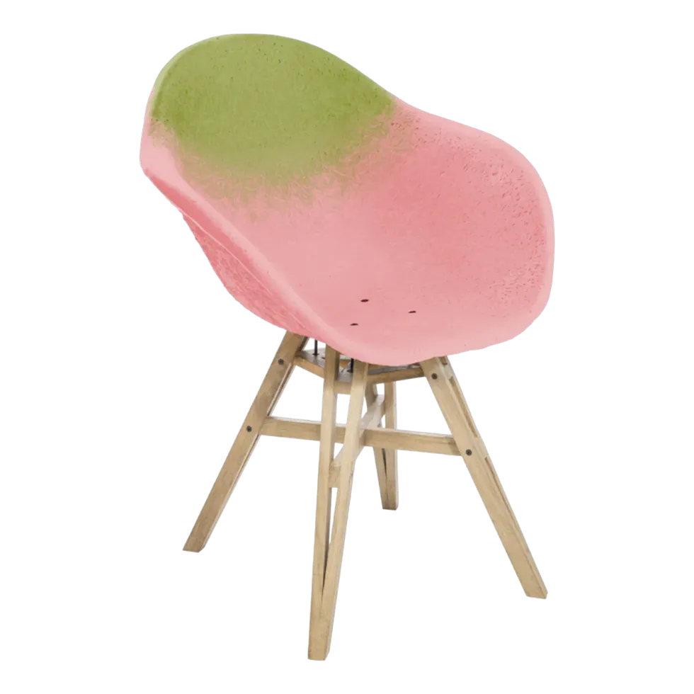 Chaise avec accoudoirs pistache et rose Gravêne 6.7 - Maximum