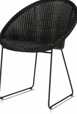 Chaise avec accoudoirs ronde en osier noir Joe - Vincent Sheppard
