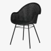 Chaise avec accoudoirs tressée noir et métal Avril - Vincent Sheppard