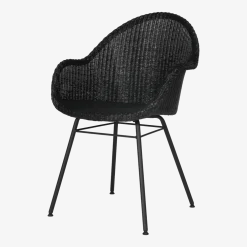 Chaise avec accoudoirs tressée noir et métal Avril - Vincent Sheppard