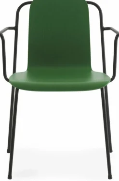 Chaise avec accoudoirs vert structure noire Studio vert - Normann Copenhagen