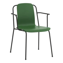 Chaise avec accoudoirs vert structure noire Studio vert - Normann Copenhagen