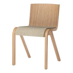 Chaise avec assise rembourrée en chêne naturel et tissu audo bouclé 02 78cm Ready - Audo