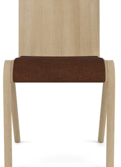 Chaise avec assise rembourrée en chêne naturel et tissu audo bouclé 08 78cm Ready - Audo