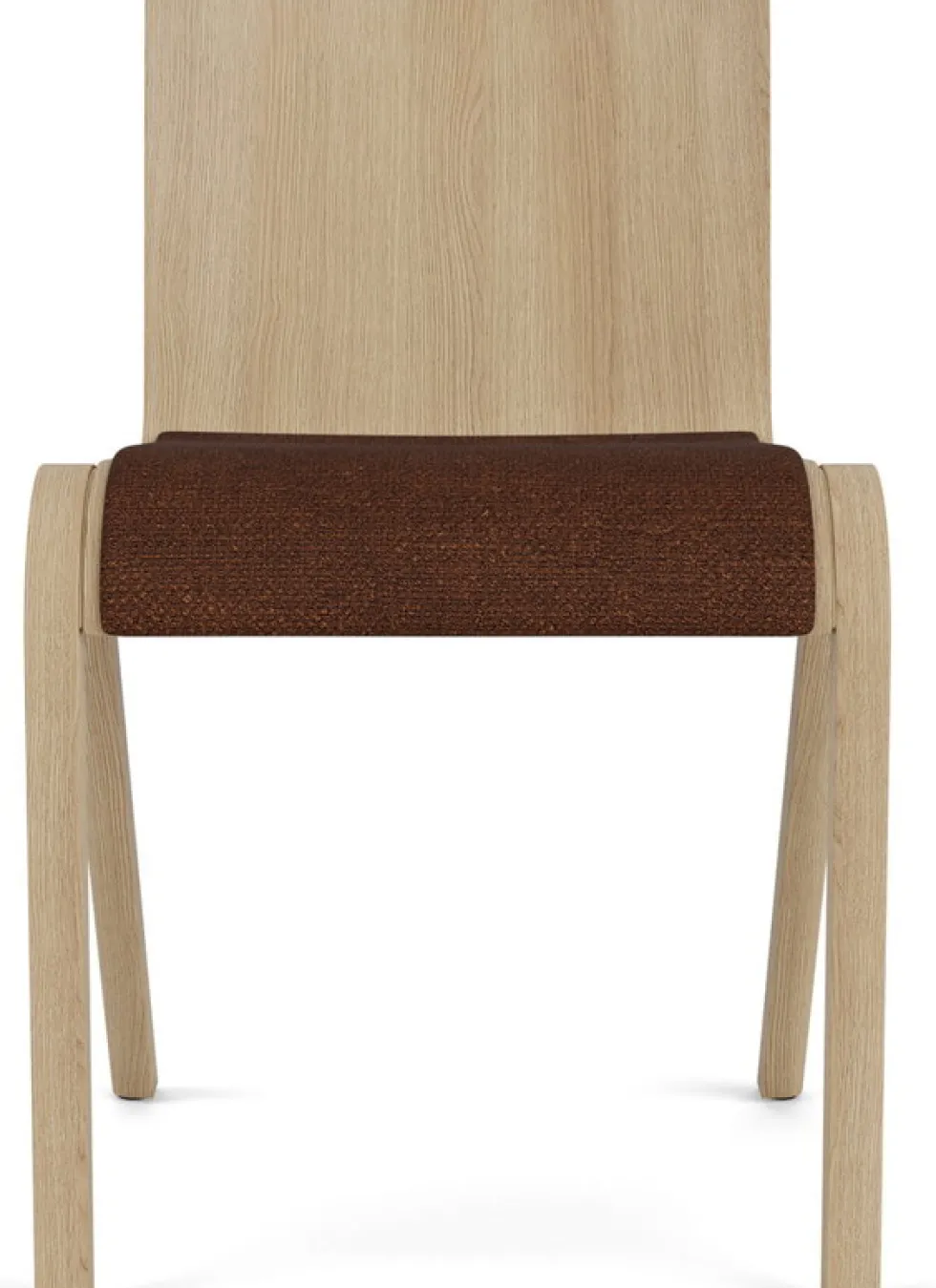 Chaise avec assise rembourrée en chêne naturel et tissu audo bouclé 08 78cm Ready - Audo