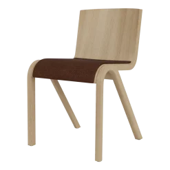 Chaise avec assise rembourrée en chêne naturel et tissu audo bouclé 08 78cm Ready - Audo