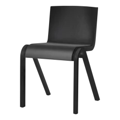 Chaise avec assise rembourrée en chêne noir et tissu dakar 0842 78cm Ready - Audo