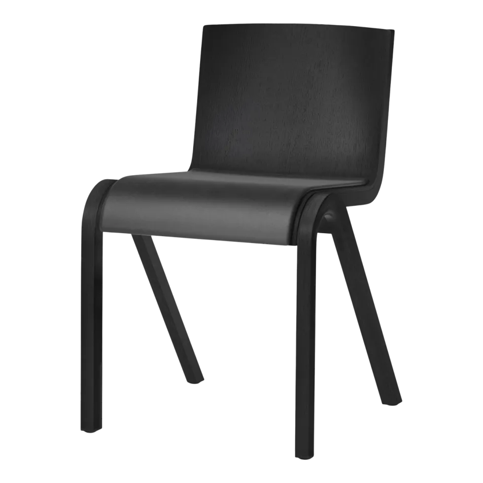 Chaise avec assise rembourrée en chêne noir et tissu dakar 0842 78cm Ready - Audo