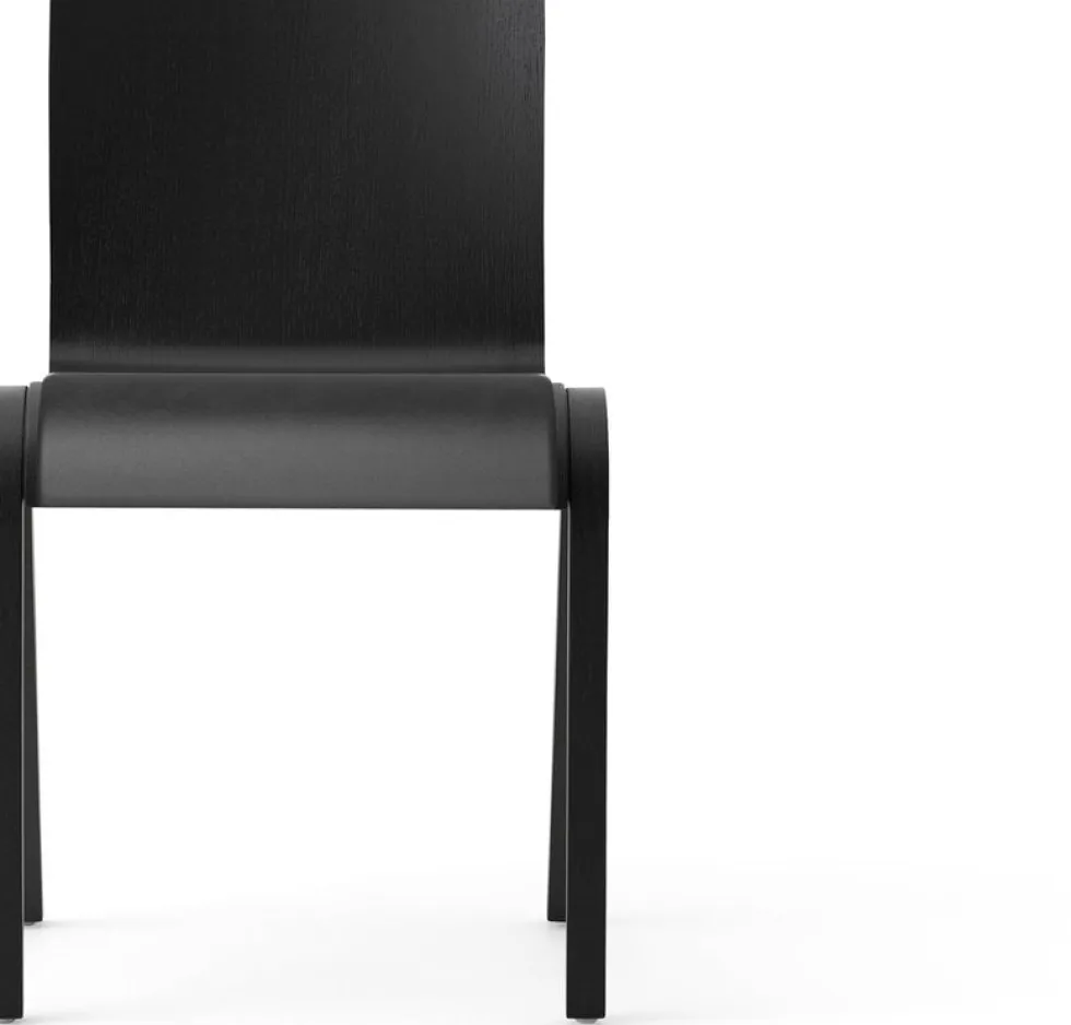 Chaise avec assise rembourrée en chêne noir et tissu dakar 0842 78cm Ready - Audo