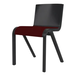 Chaise avec assise rembourrée en chêne noir et tissu nouveau 0570 78cm Ready - Audo