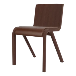 Chaise avec assise rembourrée en chêne teinté rouge et tissu dakar 0329 78cm Ready - Audo