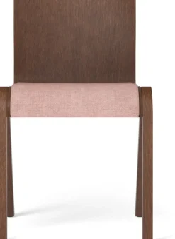 Chaise avec assise rembourrée en chêne teinté rouge et tissu toile 356 78cm Ready - Audo
