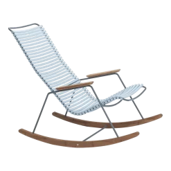 Chaise berçante en métal et plastique bleu clair CLICK - Houe