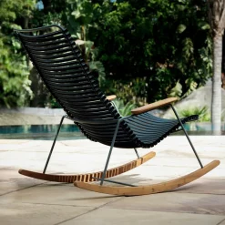 Chaise berçante en métal et plastique bleu vert multicolore 2 CLICK - Houe