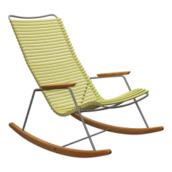 Chaise berçante en métal et plastique jaune citron 103x63x85,5cm Click - Houe