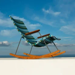Chaise berçante en métal et plastique sable CLICK - Houe