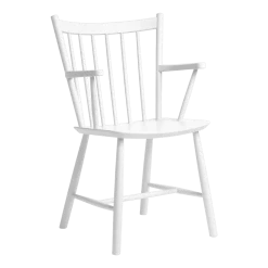 Chaise blanche en bois de hêtre avec accoudoirs - HAY