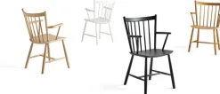 Chaise blanche en bois de hêtre avec accoudoirs - HAY