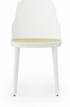 Chaise blanche en polypropylène à l'assise cannage moulé Allez blanc - Normann Copenhagen