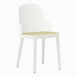 Chaise blanche en polypropylène à l'assise cannage moulé Allez blanc - Normann Copenhagen