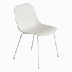 Chaise blanche piétement tubes Fiber - Muuto