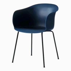 Chaise bleue piétement noir JH28 Elefy - &tradition