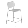 Chaise de bar acier et polypropylène gris doux Soft Edge 98 cm 95 - Hay