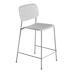 Chaise de bar acier et polypropylène gris doux Soft Edge 98 cm 95 - Hay