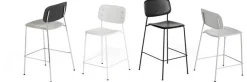 Chaise de bar acier et polypropylène gris doux Soft Edge 98 cm 95 - Hay