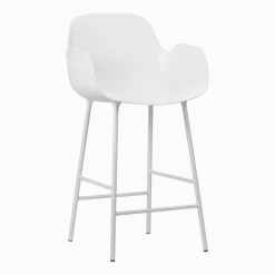 Chaise de bar avec accoudoirs en acier et pp blanc 65 cm Form - Normann Copenhagen