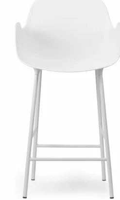 Chaise de bar avec accoudoirs en acier et pp blanc 65 cm Form - Normann Copenhagen