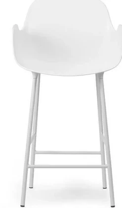 Chaise de bar avec accoudoirs en acier et pp blanc 75 cm Form - Normann Copenhagen