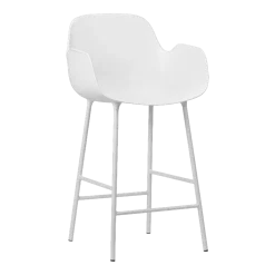 Chaise de bar avec accoudoirs en acier et pp blanc 75 cm Form - Normann Copenhagen