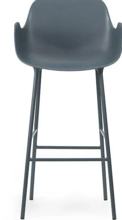 Chaise de bar avec accoudoirs en acier et pp bleu 75 cm Form - Normann Copenhagen