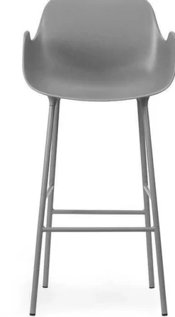 Chaise de bar avec accoudoirs en acier et pp gris 75 cm Form - Normann Copenhagen