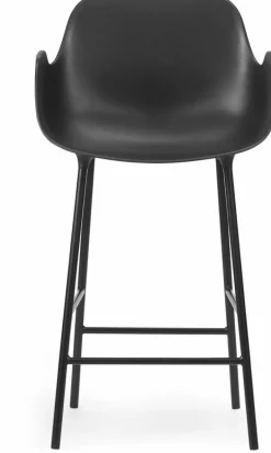 Chaise de bar avec accoudoirs en acier et pp noir 65 cm Form - Normann Copenhagen