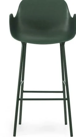 Chaise de bar avec accoudoirs en acier et pp vert 75 cm Form - Normann Copenhagen