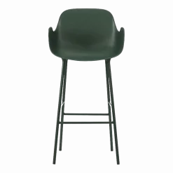 Chaise de bar avec accoudoirs en acier et pp vert 65 cm Form - Normann Copenhagen
