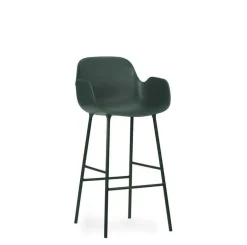 Chaise de bar avec accoudoirs en acier et pp vert 65 cm Form - Normann Copenhagen