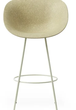 Chaise de bar avec accoudoirs recyclable en chanvre et acier crème 75cm Mat - Normann Copenhagen
