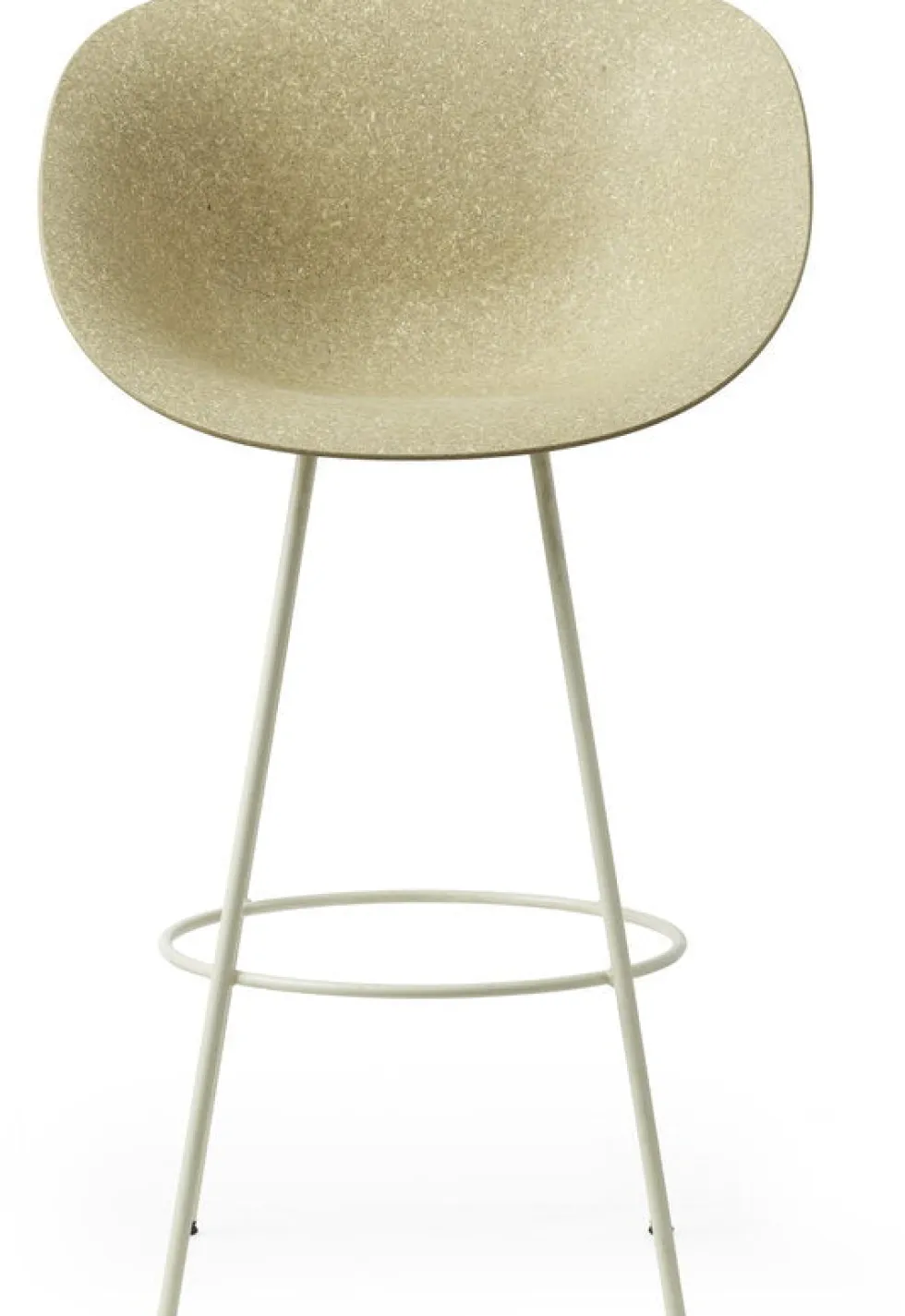 Chaise de bar avec accoudoirs recyclable en chanvre et acier crème 75cm Mat - Normann Copenhagen