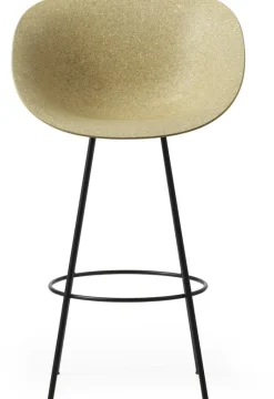Chaise de bar avec accoudoirs recyclable en chanvre et acier noir 65cm Mat - Normann Copenhagen