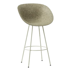 Chaise de bar avec accoudoirs recyclable en herbes marines et acier crème 75cm Mat - Normann Copenhagen