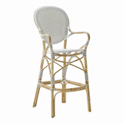 Chaise de bar blanc Isabelle - Sika Design