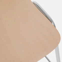 Chaise de bar 75 cm en bois naturel et cadre argenté Touchwood - Hem