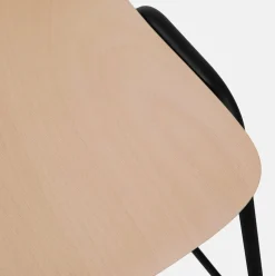 Chaise de bar 75 cm en bois naturel et cadre noir Touchwood - Hem