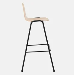 Chaise de bar 75 cm en bois naturel et cadre noir Touchwood - Hem