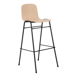 Chaise de bar 75 cm en bois naturel et cadre noir Touchwood - Hem